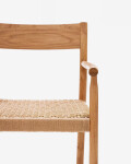 Silla Yalia de madera maciza de roble con acabado natural y asiento de cuerda FSC 100% Silla Yalia de madera maciza de roble con acabado natural y asiento de cuerda FSC 100%