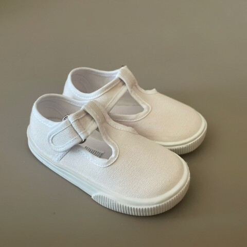 Guillermina De Lona Canvas Toddler Lisas Del 22 Al 26 Blanco