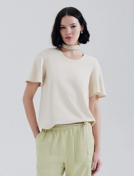 BLUSA CON MANGAS EVASÉ BEIGE