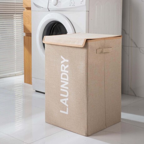 Cesto Canasto Plegable de Tela p/Lavandería Hogar Laundry Beige