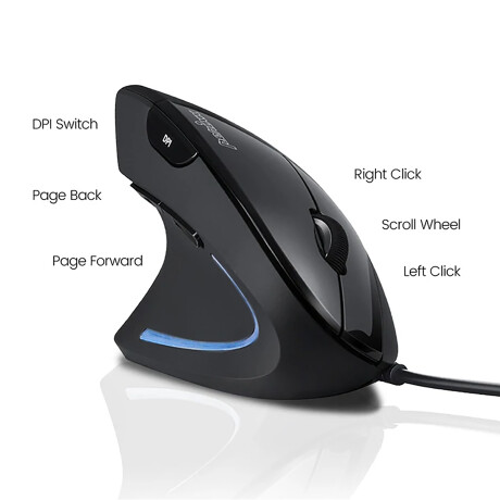 Mouse Zurdo Ergonómico Usb Perixx 513 001