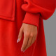Buzo Manta Con Capucha Polar y Corderito unisex Rojo