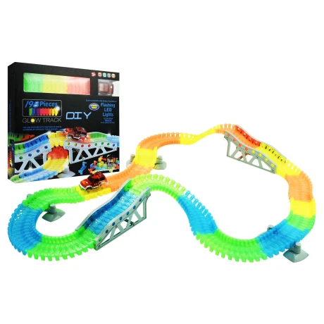 PISTA DE AUTOS FLUO FLEXIBLE 198PCS C/1 AUTO C/PUENTE 1499-303 PISTA DE AUTOS FLUO FLEXIBLE 198PCS C/1 AUTO C/PUENTE 1499-303