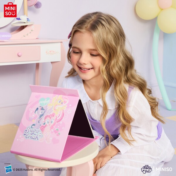 Espejo plegable pequeño pony rosa