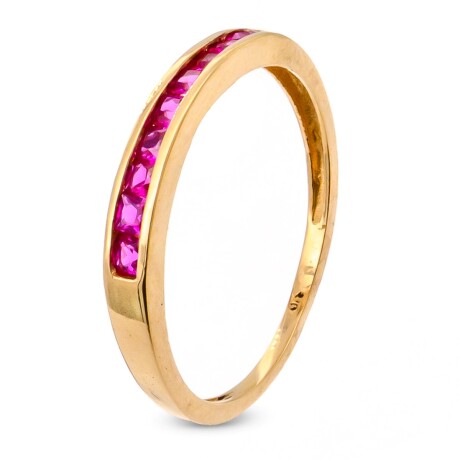 Anillo de oro 18 ktes con rubíes, MEDIO SIN FIN. Anillo de oro 18 ktes con rubíes, MEDIO SIN FIN.
