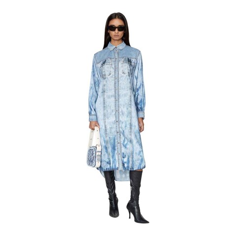 D-Anish Dress - Mujer Blue Denim
