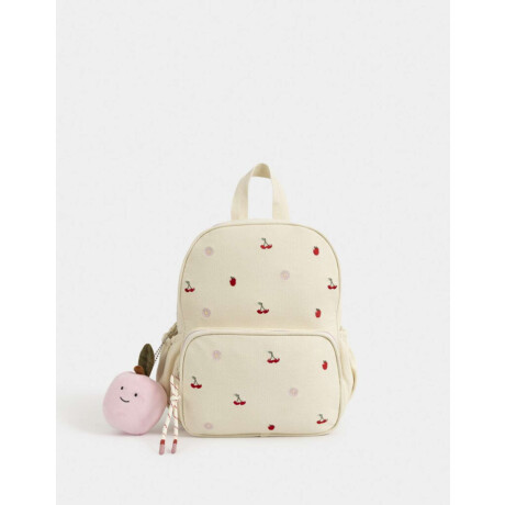 Mochila Infantil Con Charm Blanco Crudo