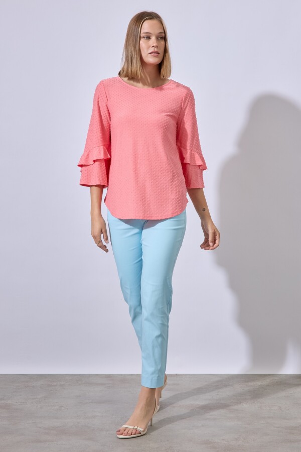 Blusa Manga Volados CORAL