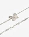 Pulseras Flexibles Sets Cubic zirconia Set De Pulseras Flexibles Bañado En Plata - Plateado