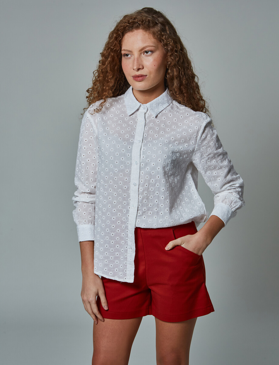 Camisa broderie blanco