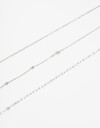 Collares Cortos Metal Set De Collares De Cadena Acero - Plateado