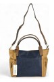 Cartera grande combinada Azul con beige