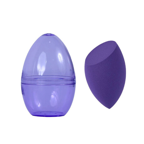 Esponja con estuche violeta