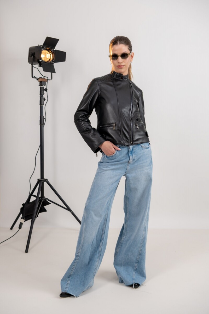 Chaqueta de cuero Dubai - Negro 