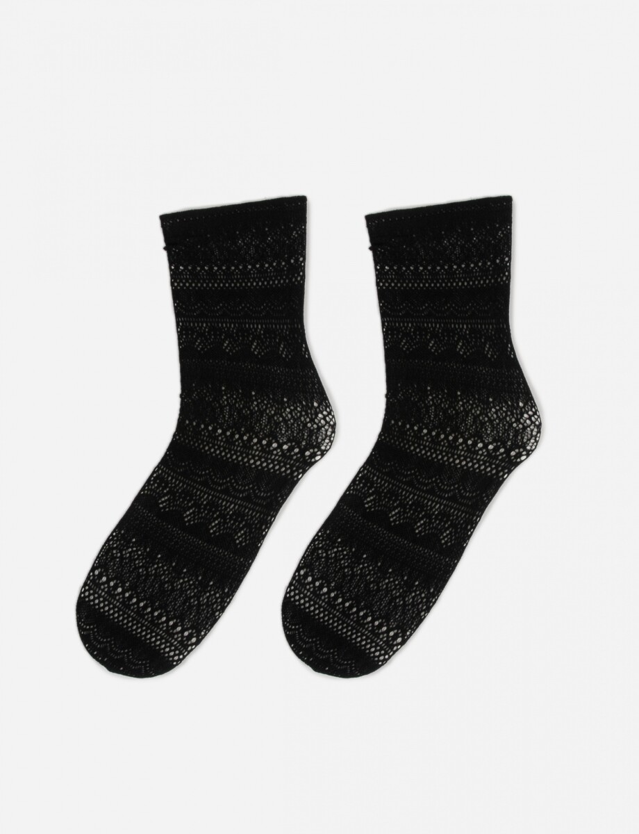 Medias largas encaje - negro 