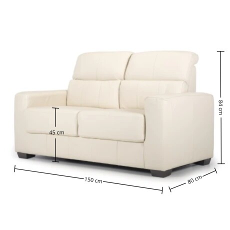Sofá Loft - Cuero Básico - 2 Cuerpos Off White - (Preventa)
