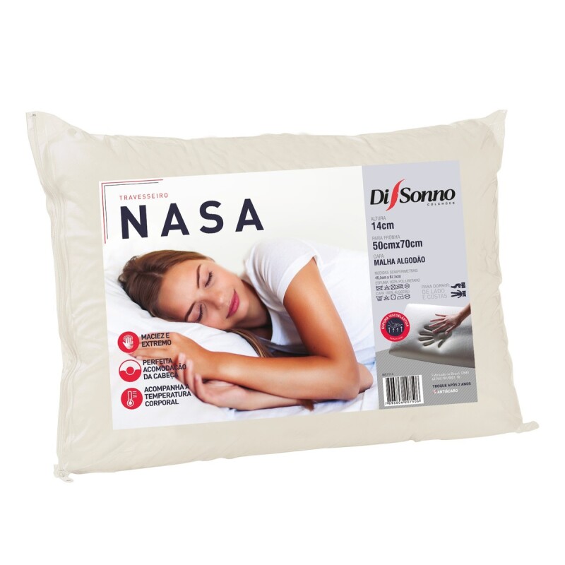 Almohada Nasa De Algodón Viscoelástica Blanco Almohada Nasa De Algodón Viscoelástica Blanco