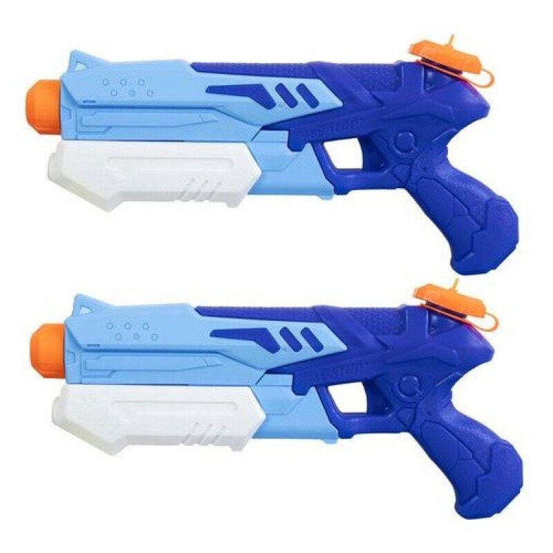 Set x2 pistolas lanzadores de agua 500cc Azul