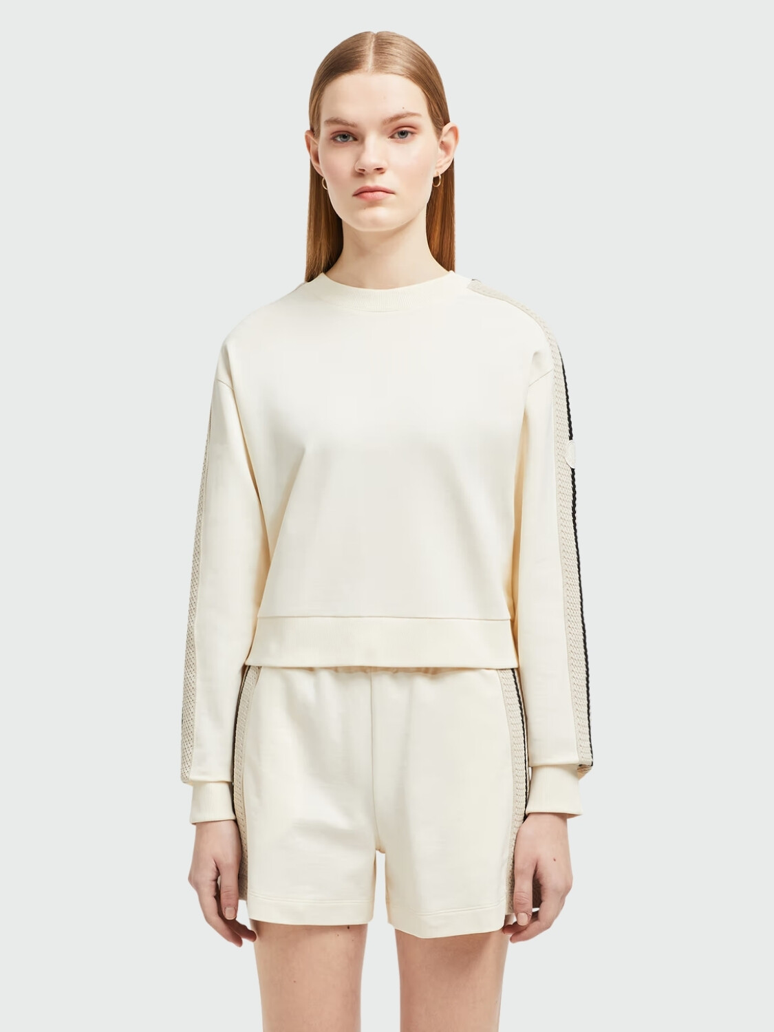 Moncler - Sudadera con parche Felpa Blanco