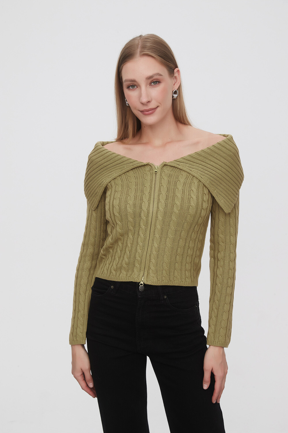 Cardigan Daiarita Verde Oliva Claro