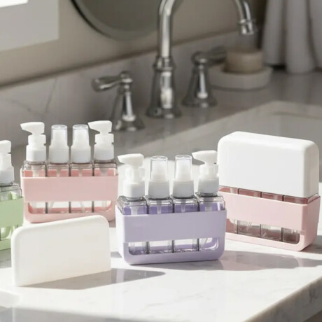 Set de 4 frasquitos con estuche rígido Rosado