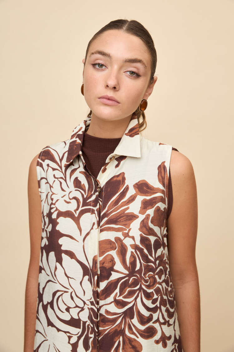 VESTIDO LITA PRINTED Marron