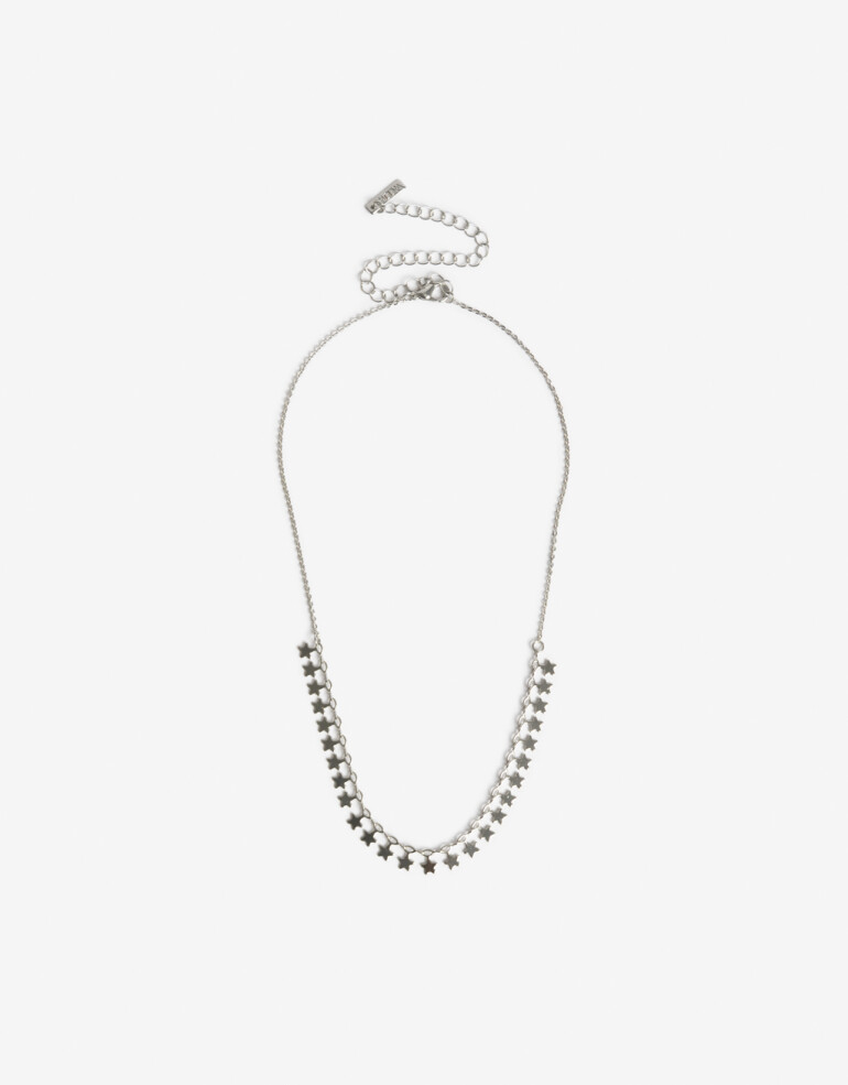 Collares Cortos Metal Collar Corto Estrellas - Plateado Rodio