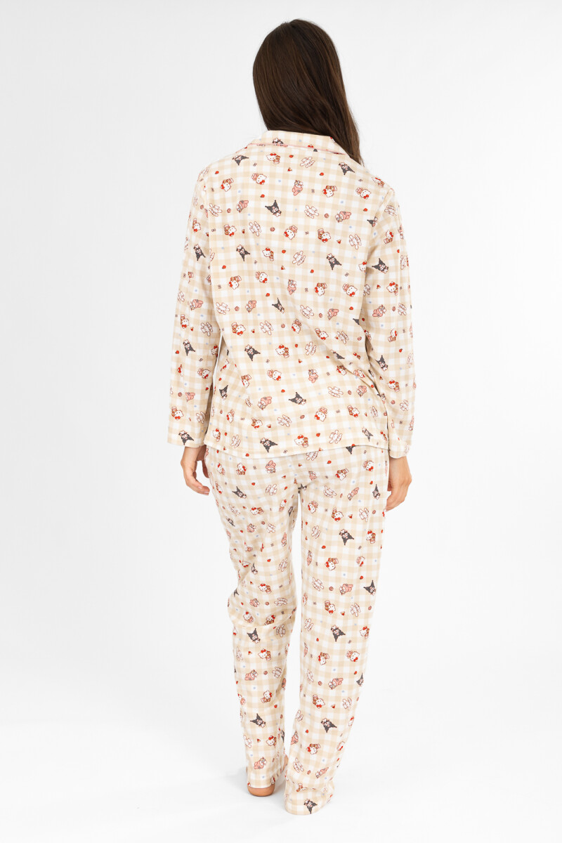 Pijama hk flannel fleece Marfil