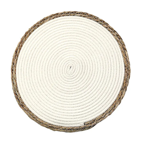 Mantel Individual en Fibra Natural y Algodón Ø38Cm Paramount Blanco