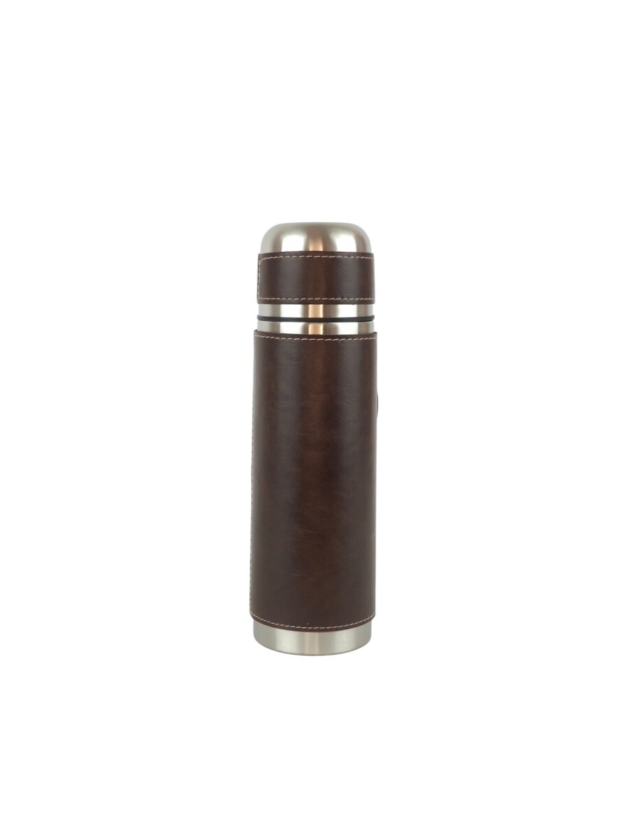 Termo de acero forrado 500 ml - chocolate 