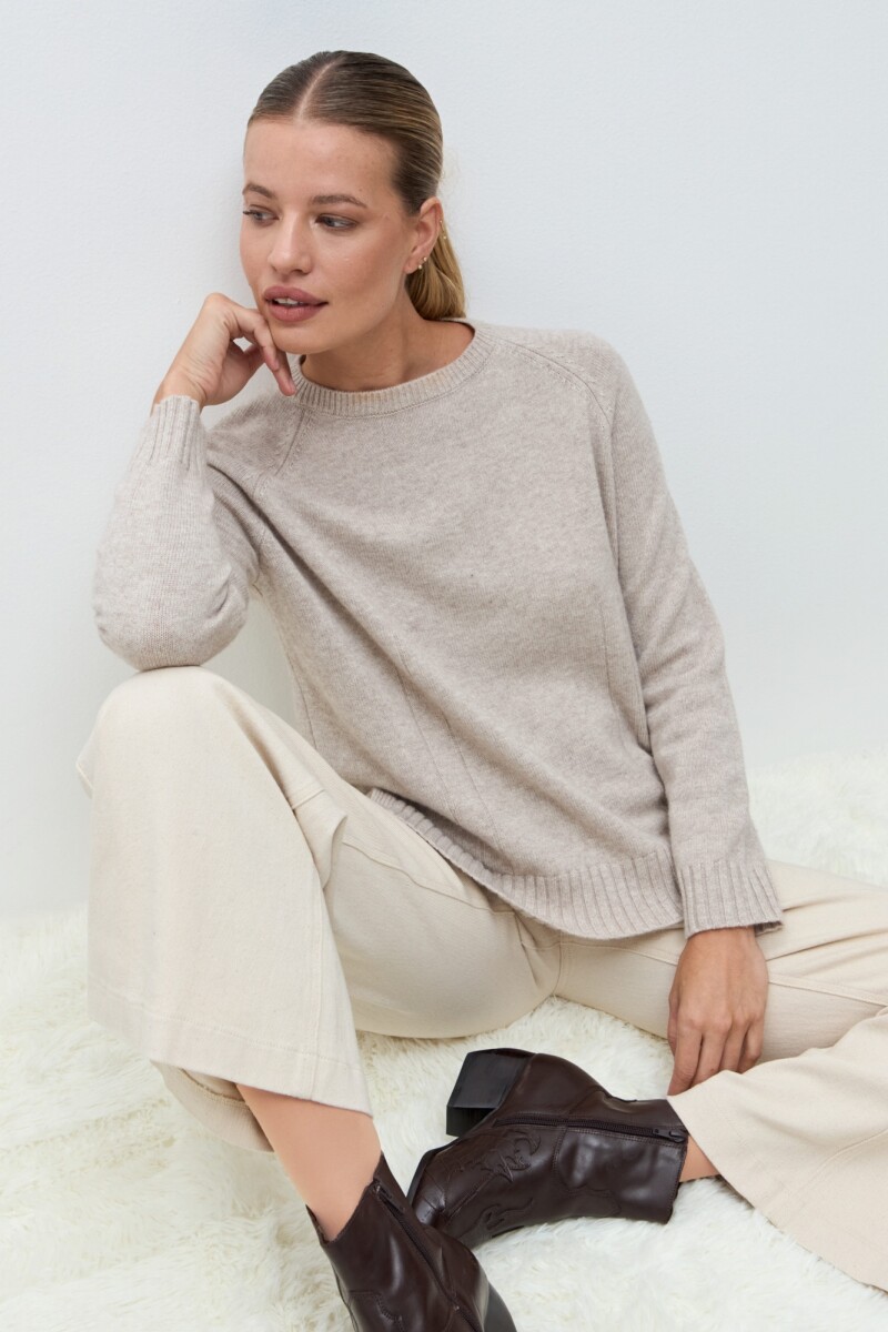 Sweater Porto de cashmere beige melange