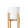 MACETA CERAMICA GRANDE CON SOPORTE ALTO BLANCA