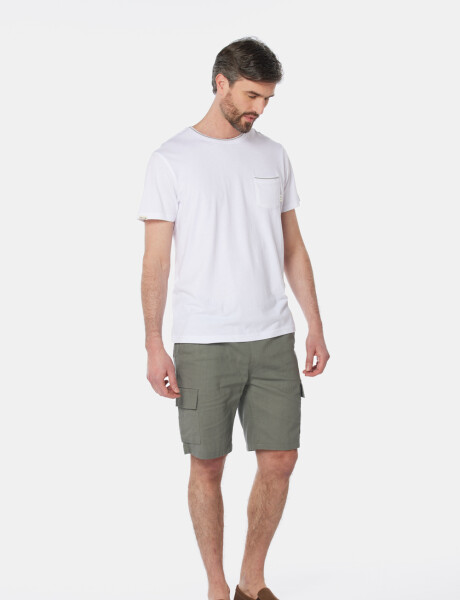 BERMUDA CARGO DE LINO Verde