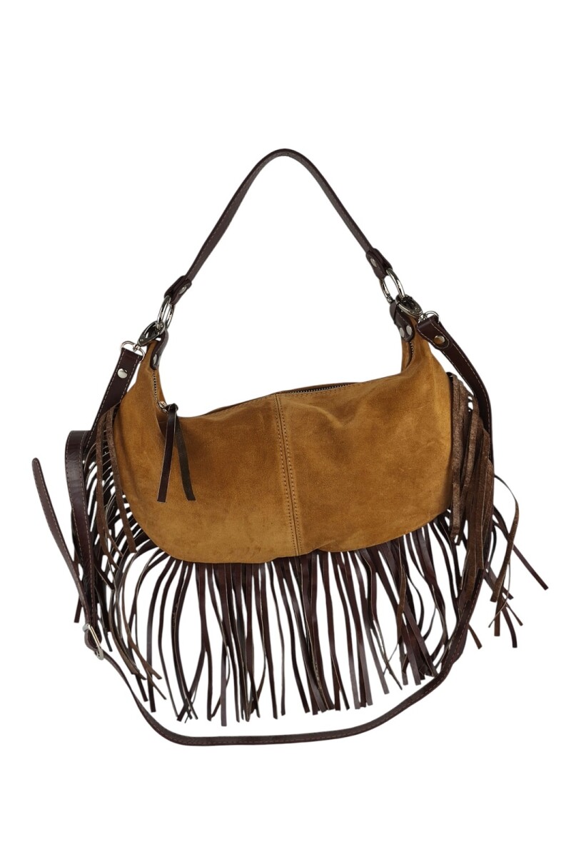 Cartera con flecos Tostado