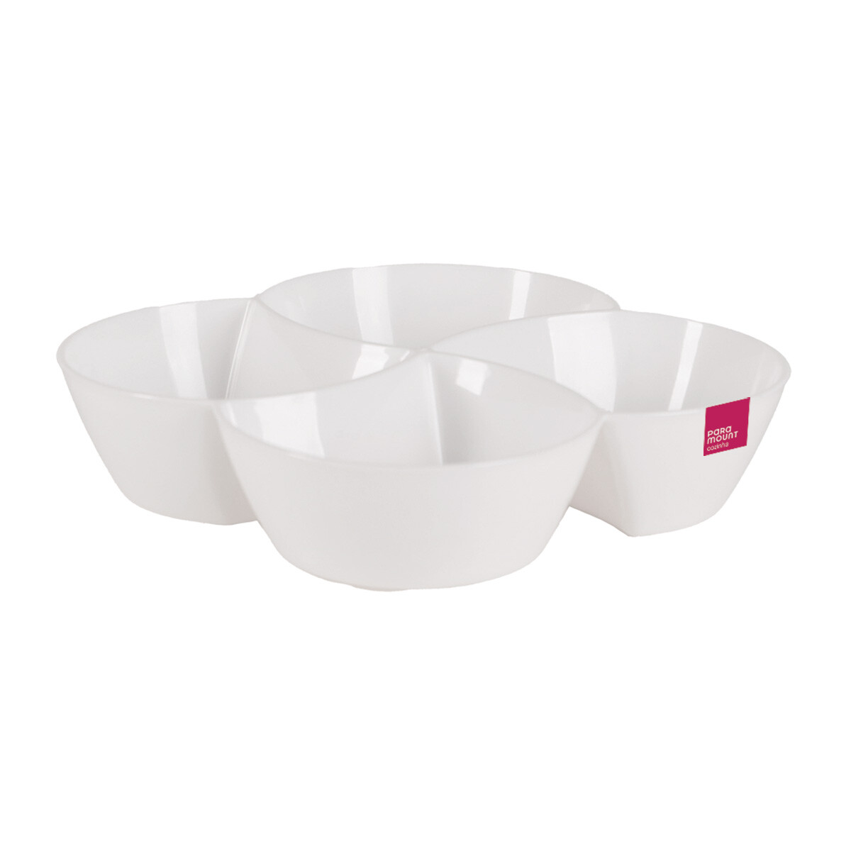 COPETINERO CON 4 DIVISIONES LE CHEF BLANCA 25 X 25 X 6 CM 