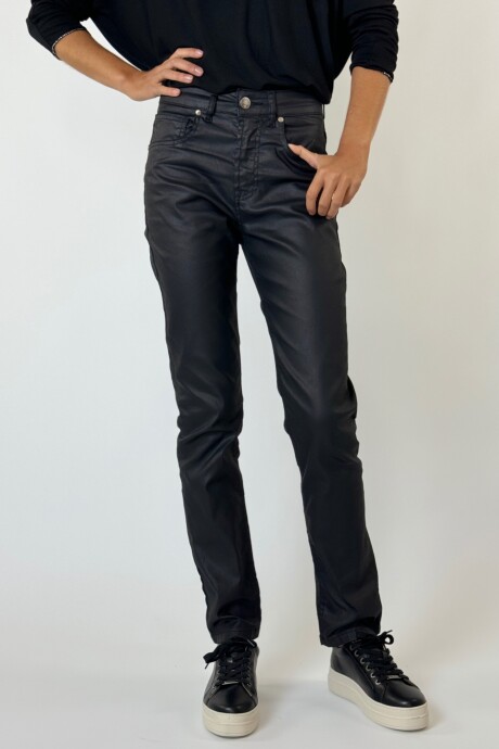 PANTALON ENGOMADO LUNA Negro