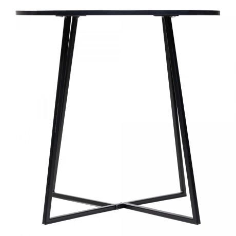 Mesa Auxiliar Redonda Madera y Metal 40x40 cm Minimalista Marrón Oscuro