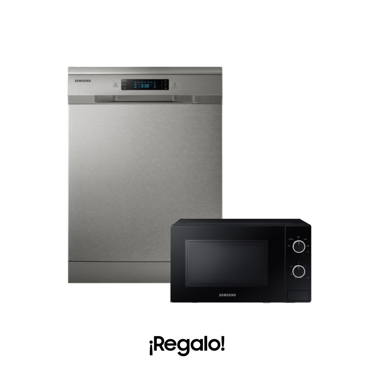 Lavavajillas Samsung - Silver 14 Cubiertos + Microondas 20 L de Regalo 