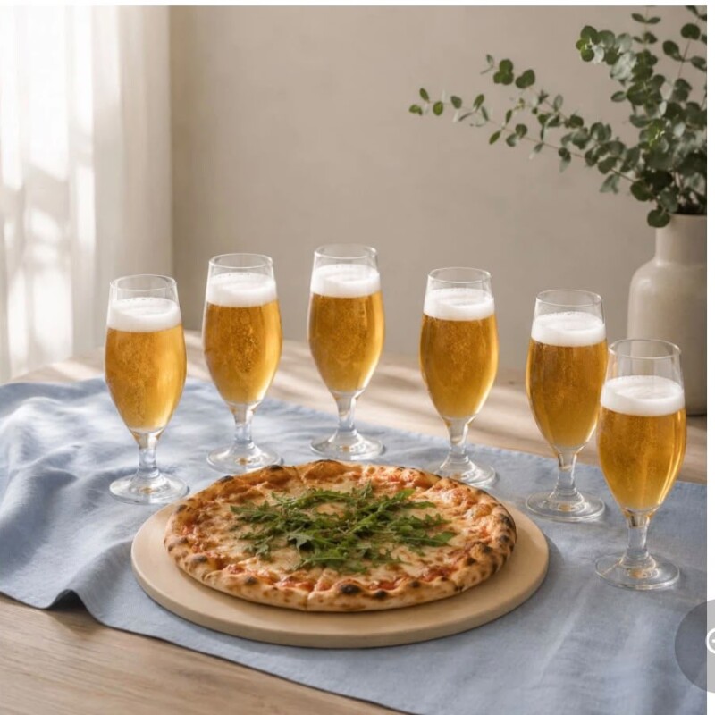 Combo ''Cerveza para Compartir'' Piedra Redonda de Pizza y Set de 6 Vasos Cerveceros Combo ''Cerveza para Compartir'' Piedra Redonda de Pizza y Set de 6 Vasos Cerveceros