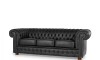Sillón 100% Cuero - 3 Cuerpos - Chesterfield Negro