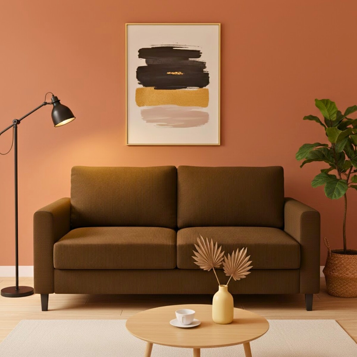 Funda cubre sofá elástica 2 cuerpos - MARRON 