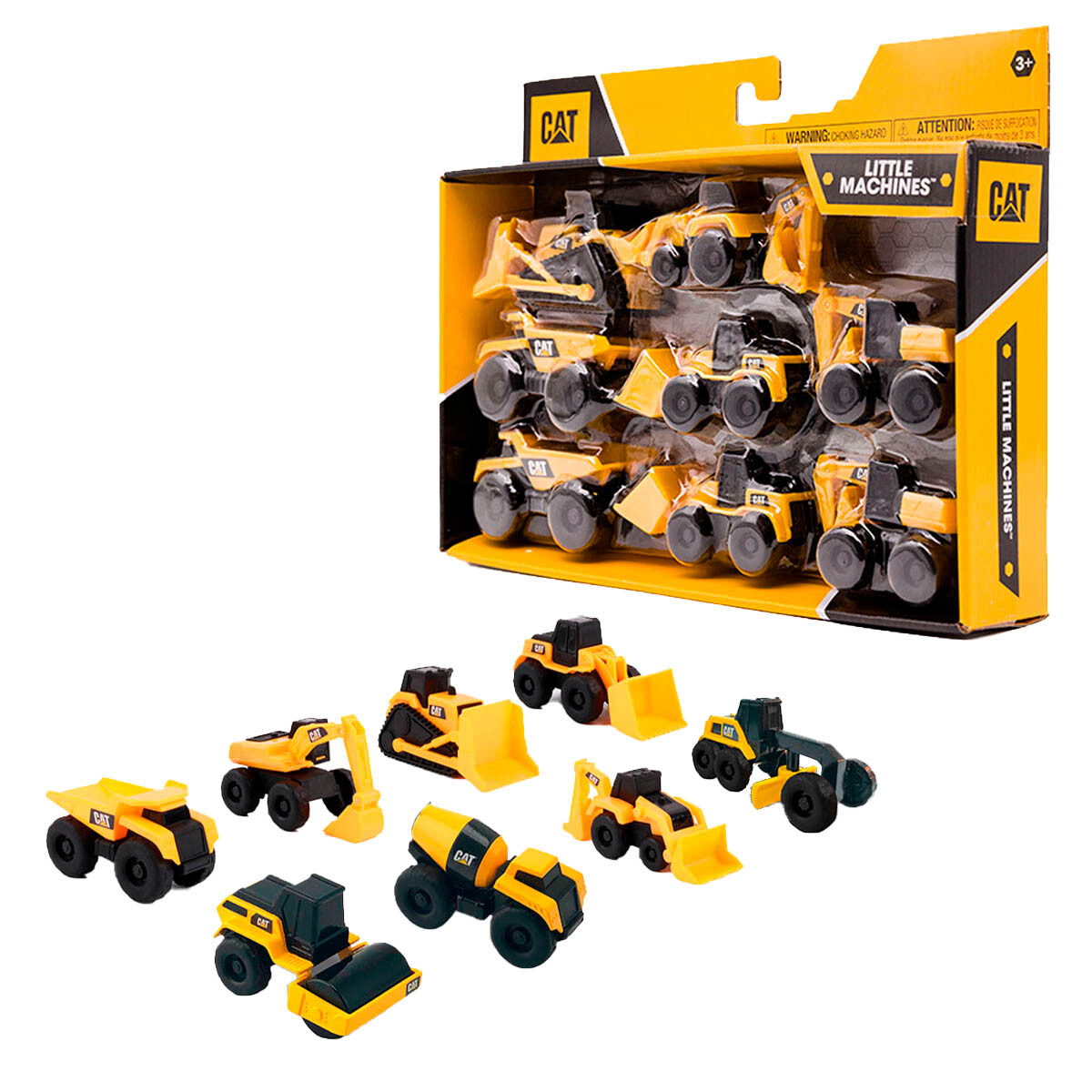 Set X8 Autitos Caterpillar Máquinas Construcción 8cm 