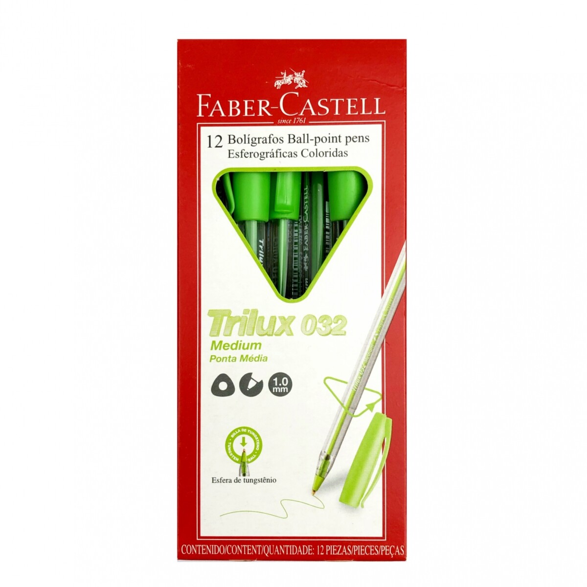 Boligrafo Faber - Castell Trilux x12 - Verde Claro 