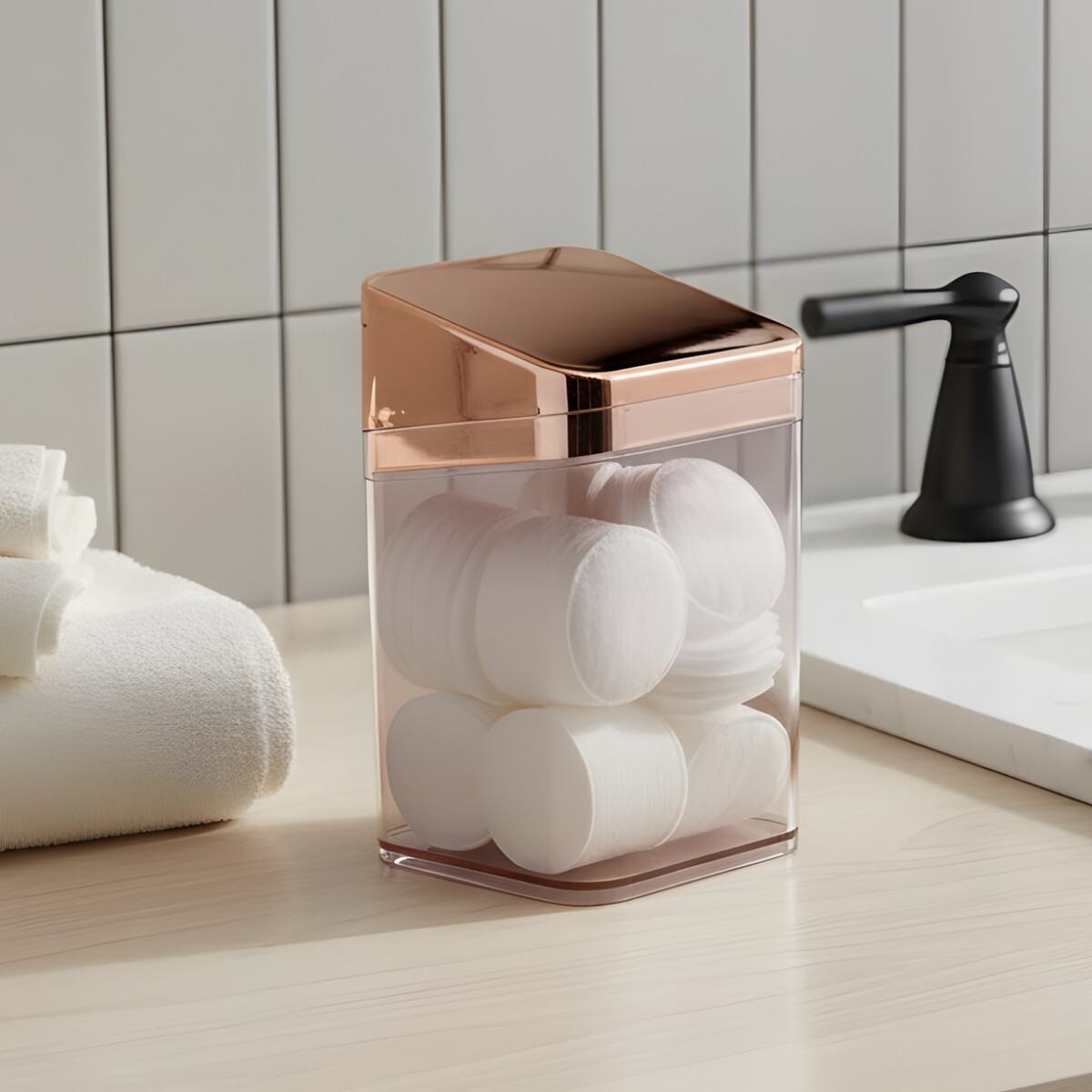 Porta algodón - ROSADO 