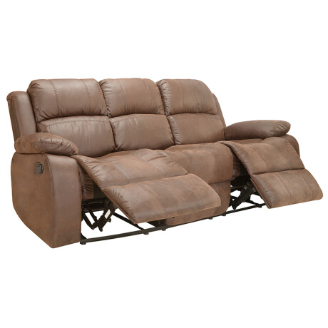 SOFÁ C/RECLINER 3 CUERPOS MICROFIBRA MARRON VANCOUVER CHOC.