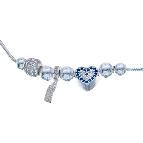 Pulsera de plata 925 con dijes. Pulsera de plata 925 con dijes.