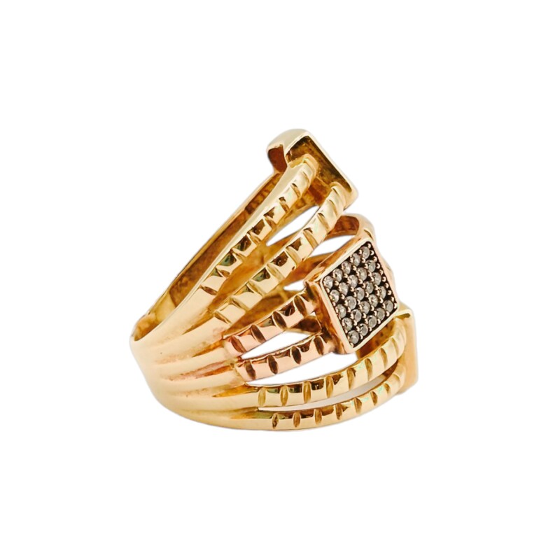 Anillo Tiras -Oro bajo-Piedra Zirconia-AN8216 conpiedra