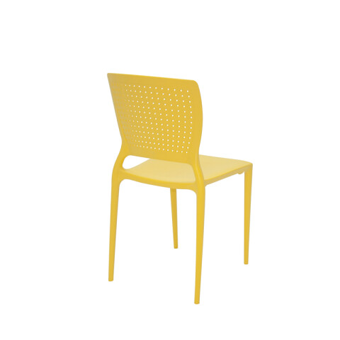 Silla apilable amarilla SAFIRA con respaldo calado TD0580