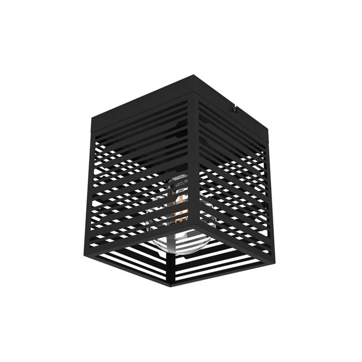 Aplique techo LED metal negro 18x18x20Cm PIEDRITAS - EG3478 