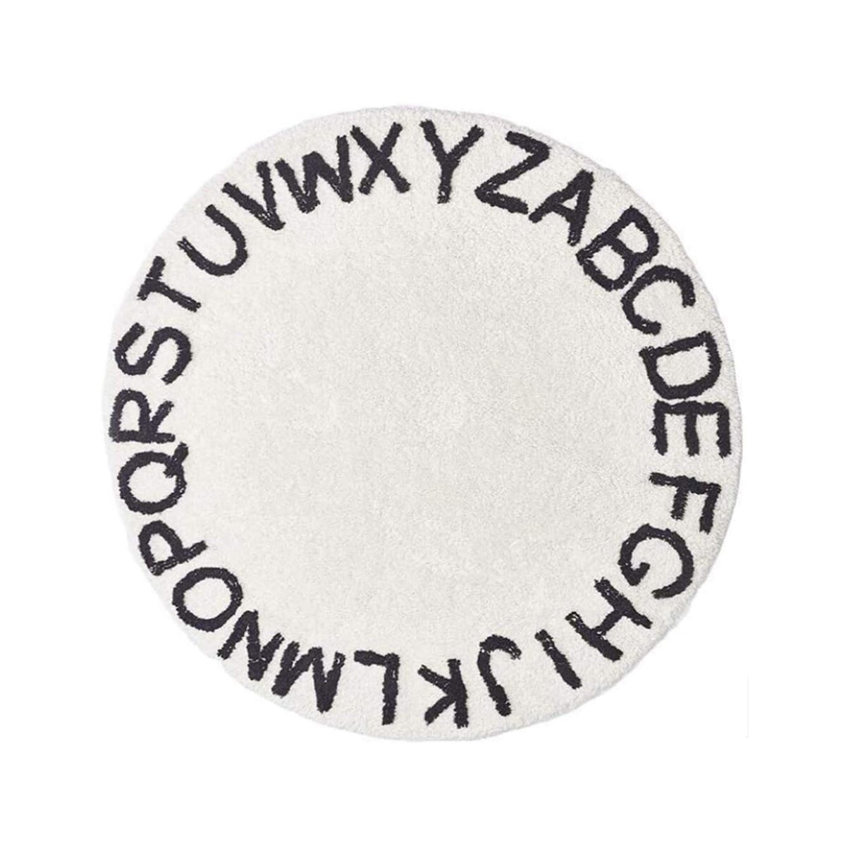 Alfombra circular abecedario 120 cm de diámetro - Blanco 
